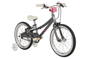 ByK E-350 Kids' 18" Bike with Training Wheels Girls Charcoal Pink